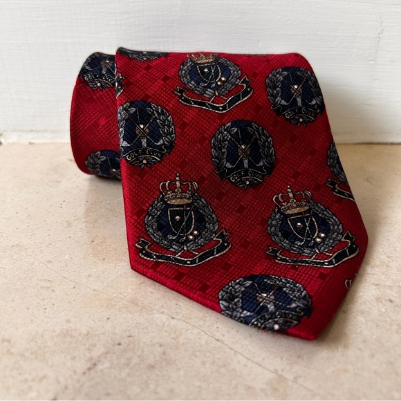 James Windsor 100% Silk Tie Mens Size 55" x 4" Golf Theme - Picture 1 of 8